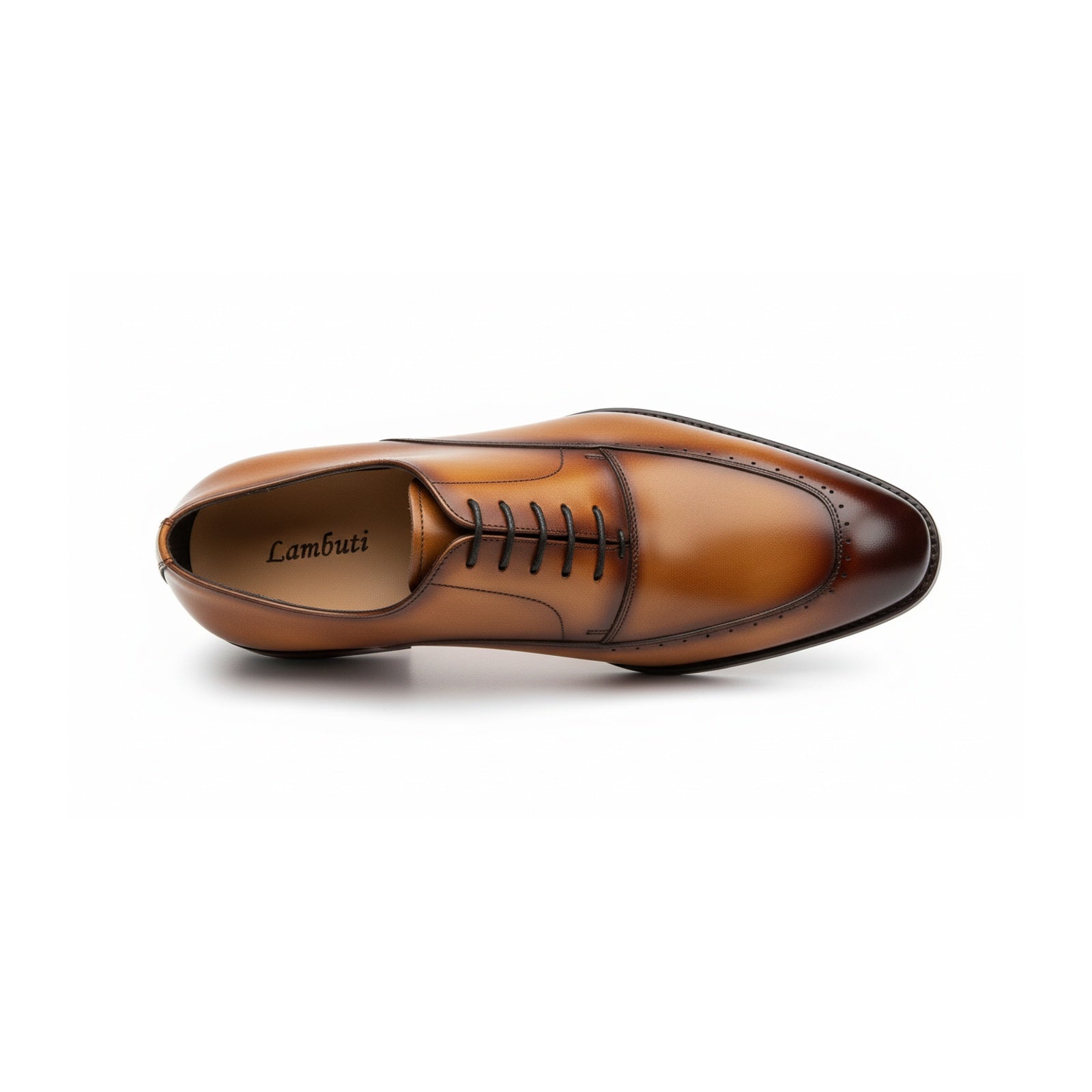 top-down-view - Men's Brown Leather Dress Shoes