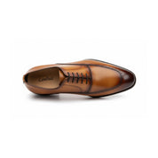 top-down-view - Men's Brown Leather Dress Shoes