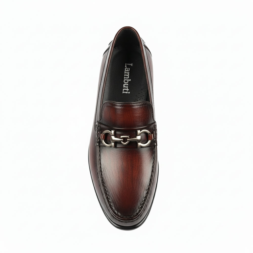 Men's Brown Leather Driving Shoes - top-down-view