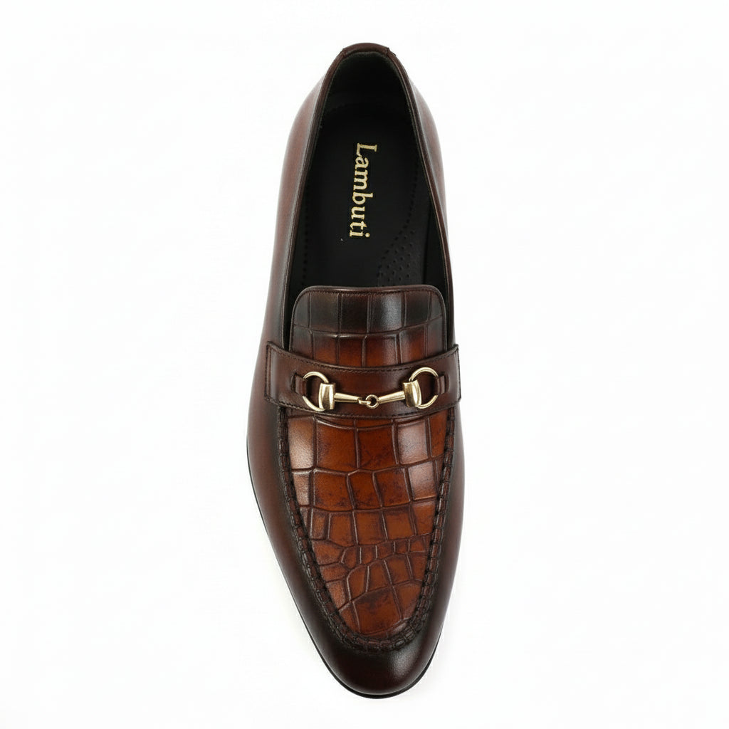 top-down-view - Men's Brown Leather Formal Shoes