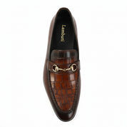 top-down-view - Men's Brown Leather Formal Shoes