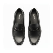 top-down-view - Men's Brown Leather Horsebit Loafers