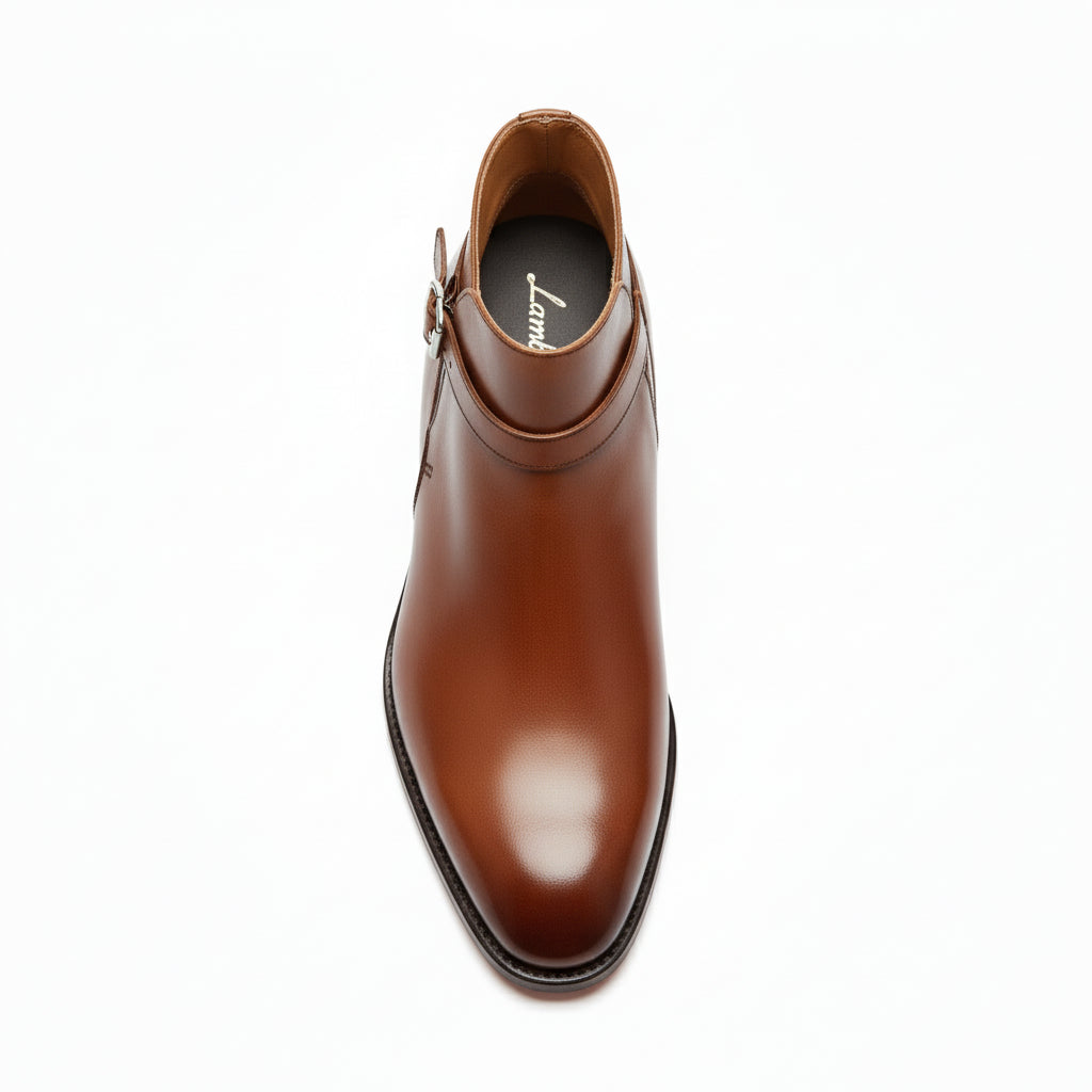 Men's Brown Leather Jodhpur Boots - top-down-view