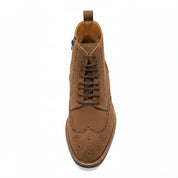 top-down-view - Men's Brown Leather Lace-Up Boots
