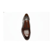 top-down-view - Men's Brown Leather Lace-Up Oxford Shoes