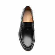 top-down-view - Men's Brown Leather Loafer Shoes