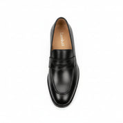 top-down-view - Men's Brown Leather Moc-Toe Loafers