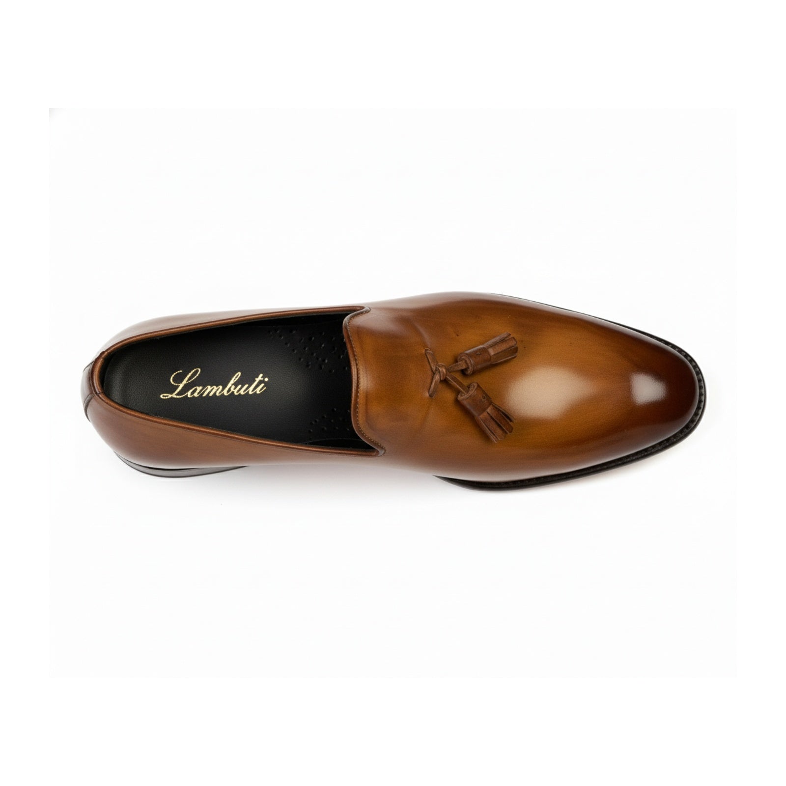 top-down-view - Men's Brown Leather Moccasin Loafers