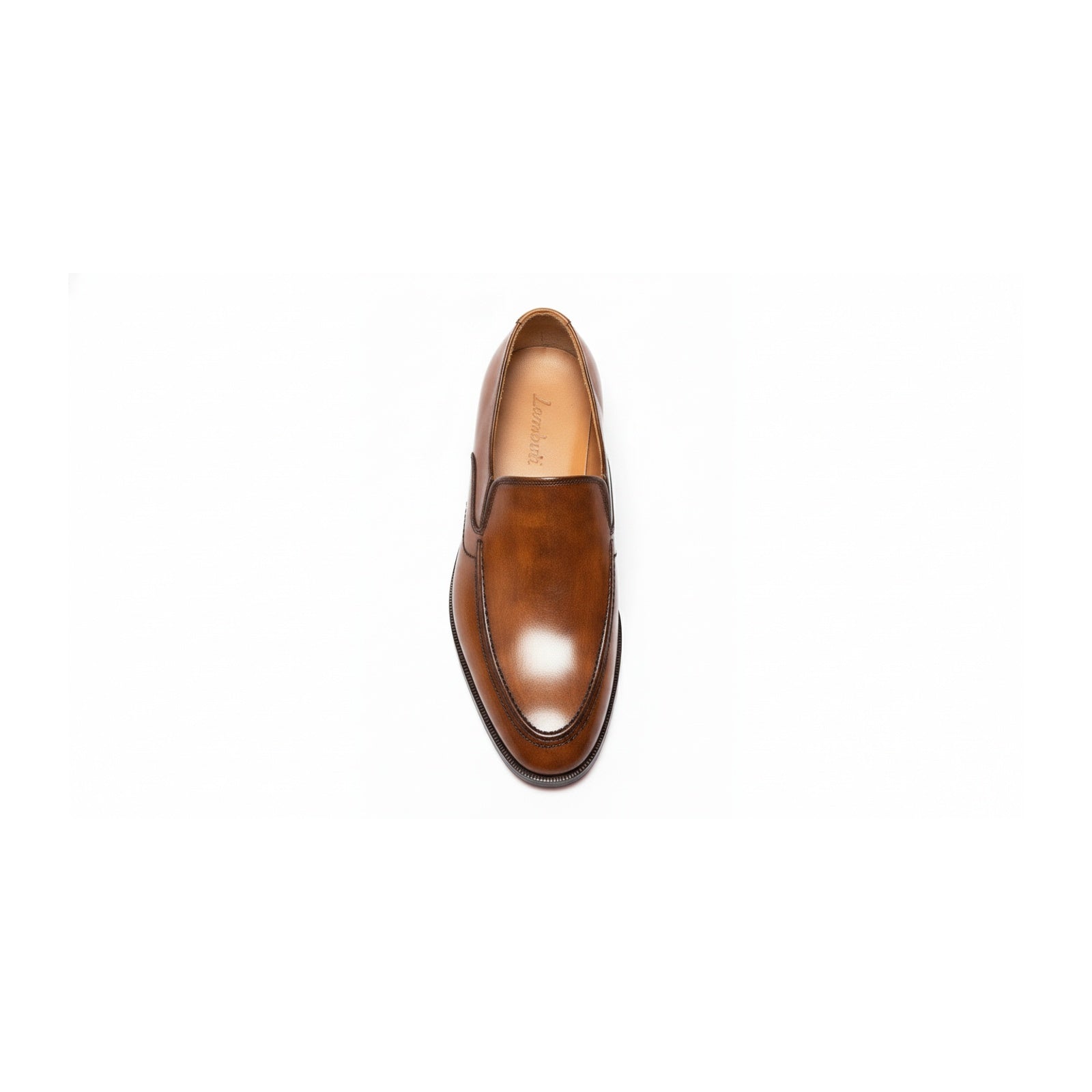 top-down-view - Men's Brown Leather Moccasins