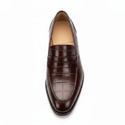 top-down-view - Men's Brown Leather Moccasins