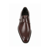 top-down-view - Men's Brown Leather Monk Shoes