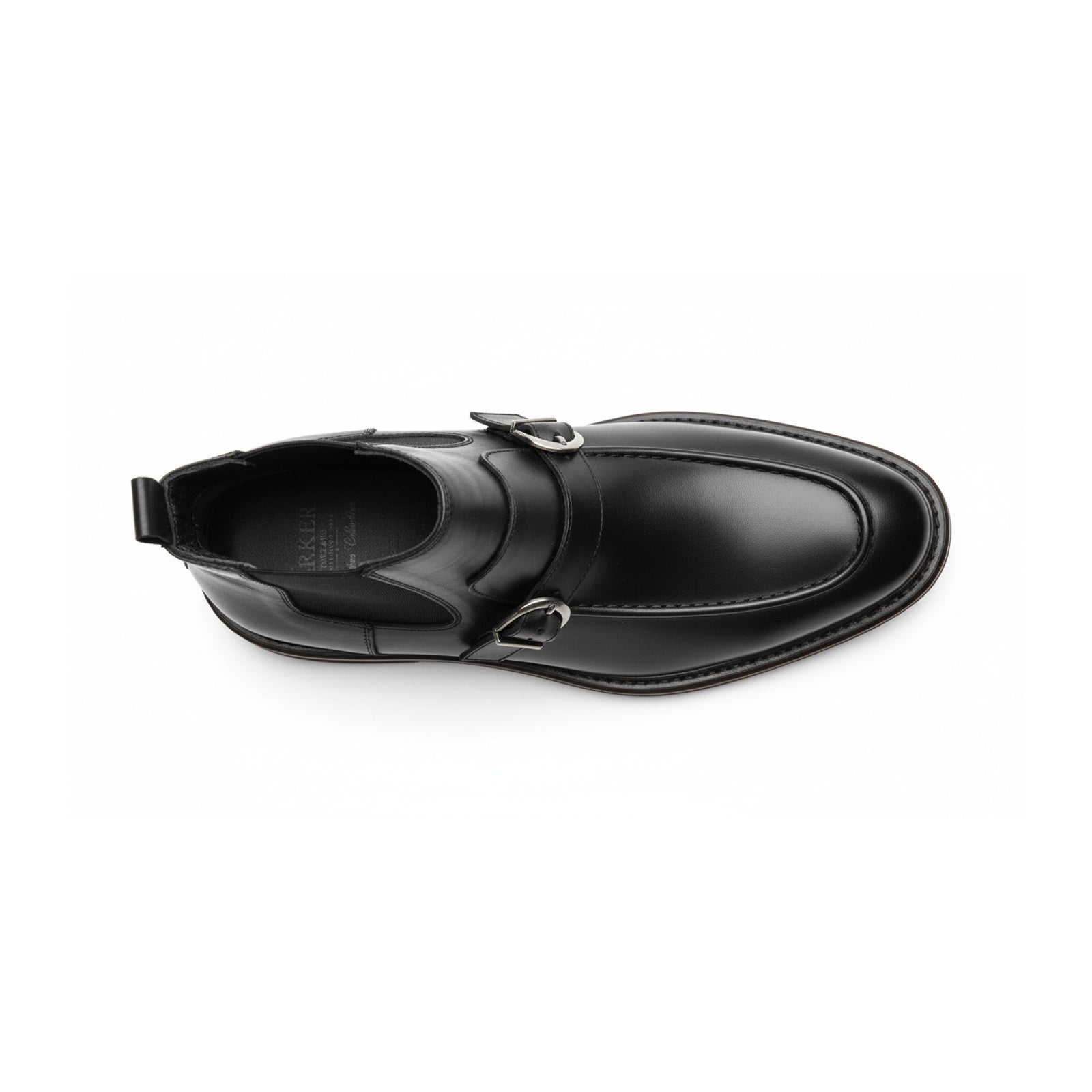 top-down-view - Men's Brown Leather Monk Strap Boots