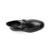 top-down-view - Men's Brown Leather Monk Strap Boots