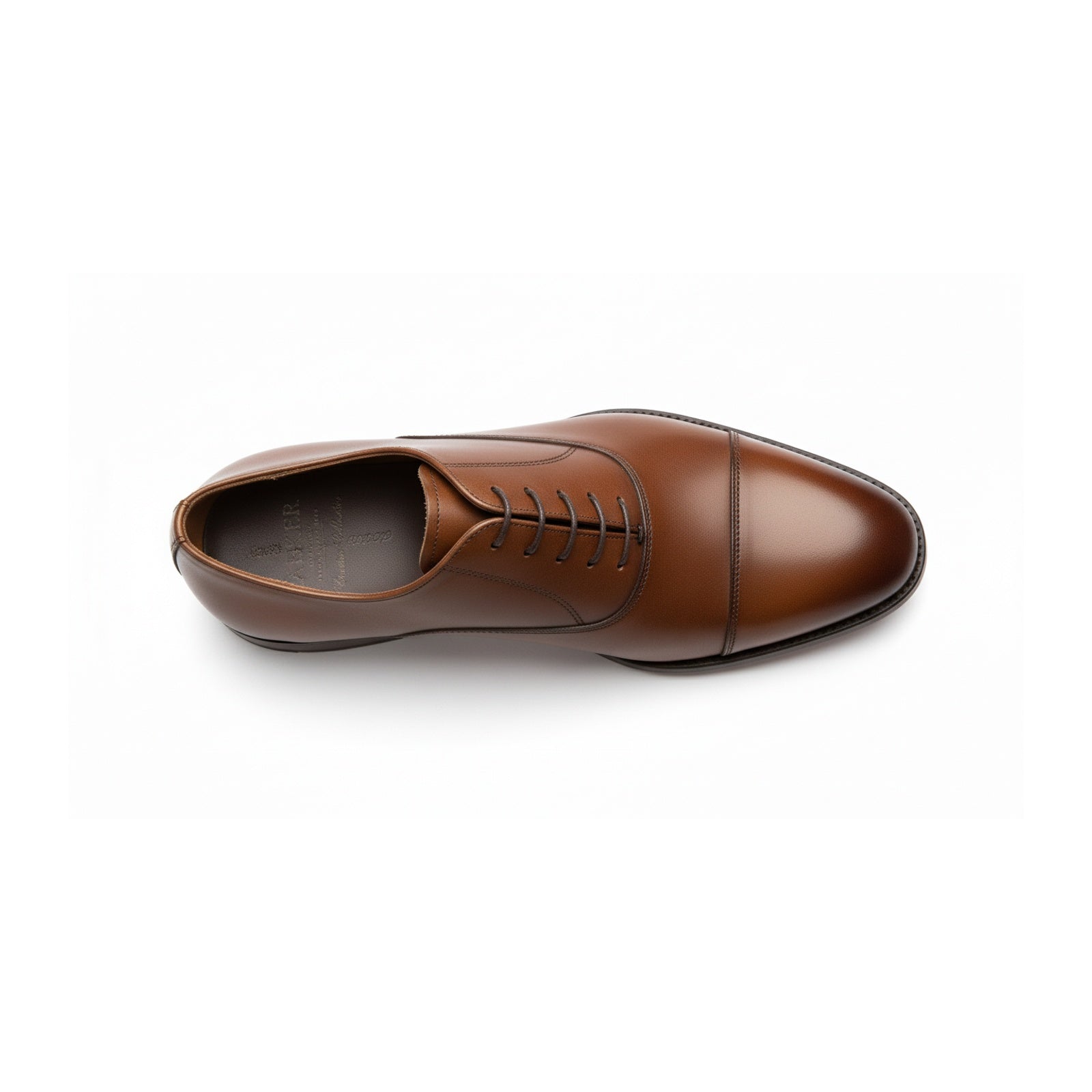top-down-view - Men's Brown Leather Oxford Dress Shoes with Lace-Up