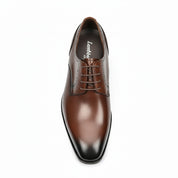 top-down-view - Men's Brown Leather Oxford Dress Shoes