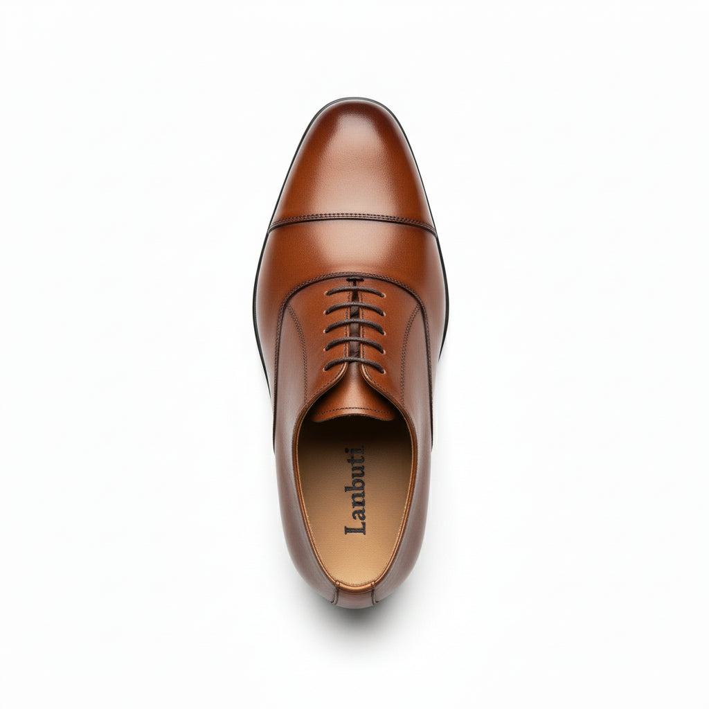 top-down-view - Men's Brown Leather Oxford Dress Shoes