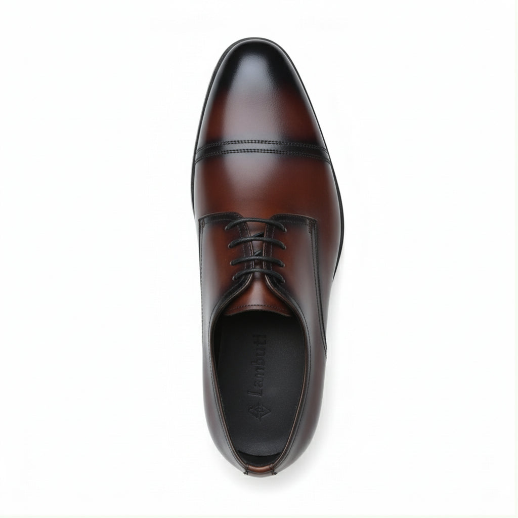 top-down-view - Men's Brown Leather Oxford Dress Shoes