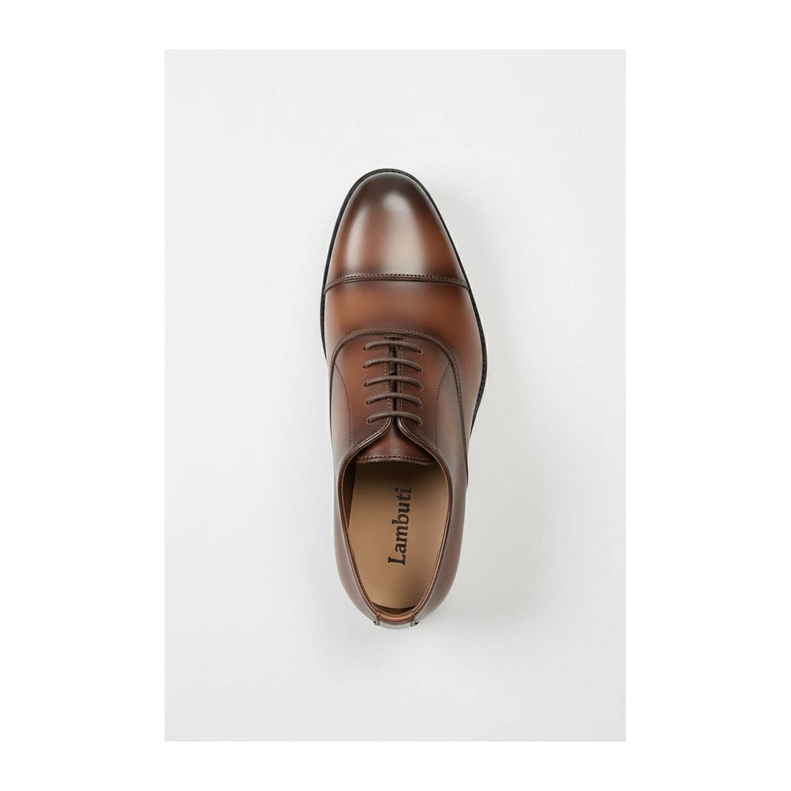 top-down-view - Men's Brown Leather Oxford Dress Shoes
