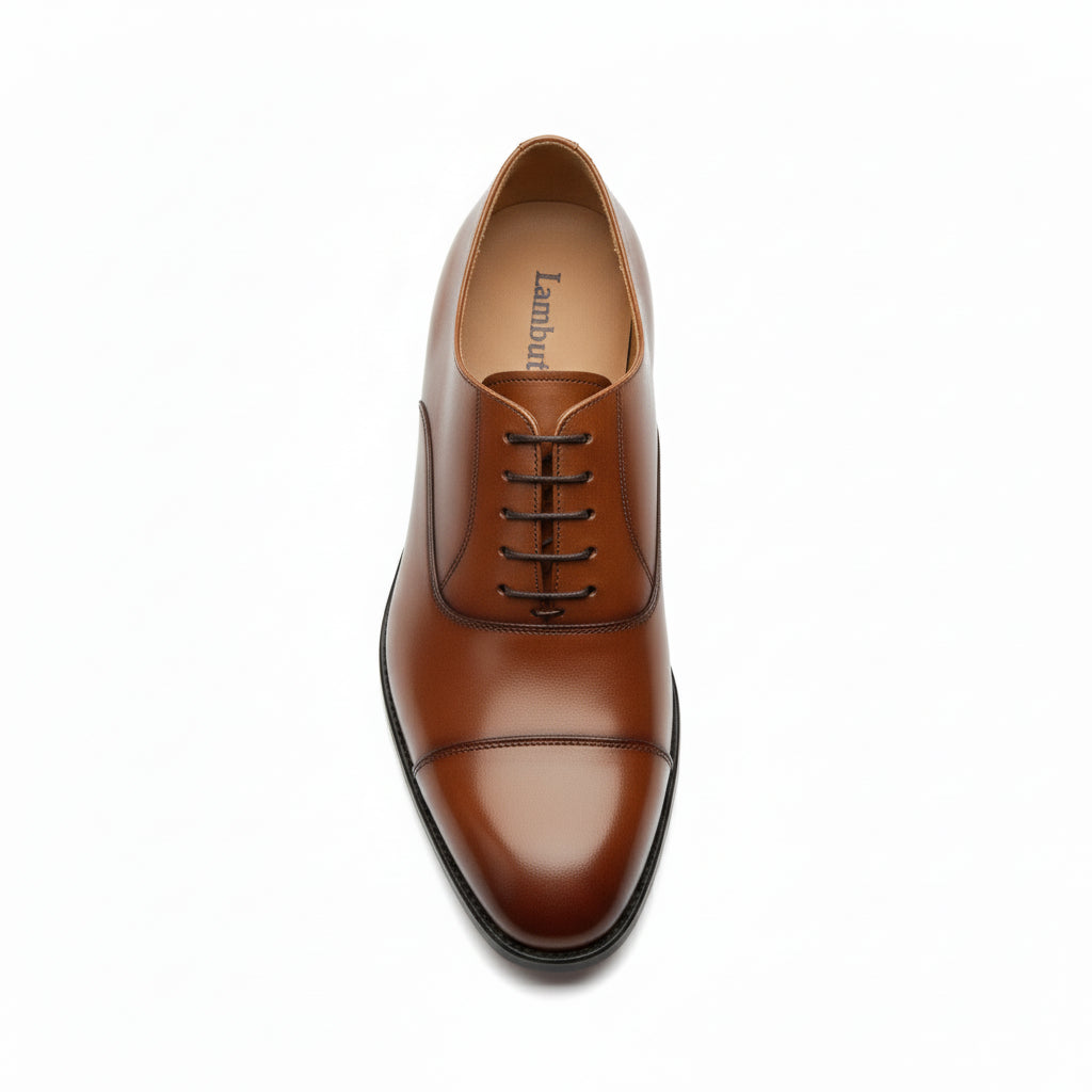 top-down-view - Men's Brown Leather Oxford Dress Shoes