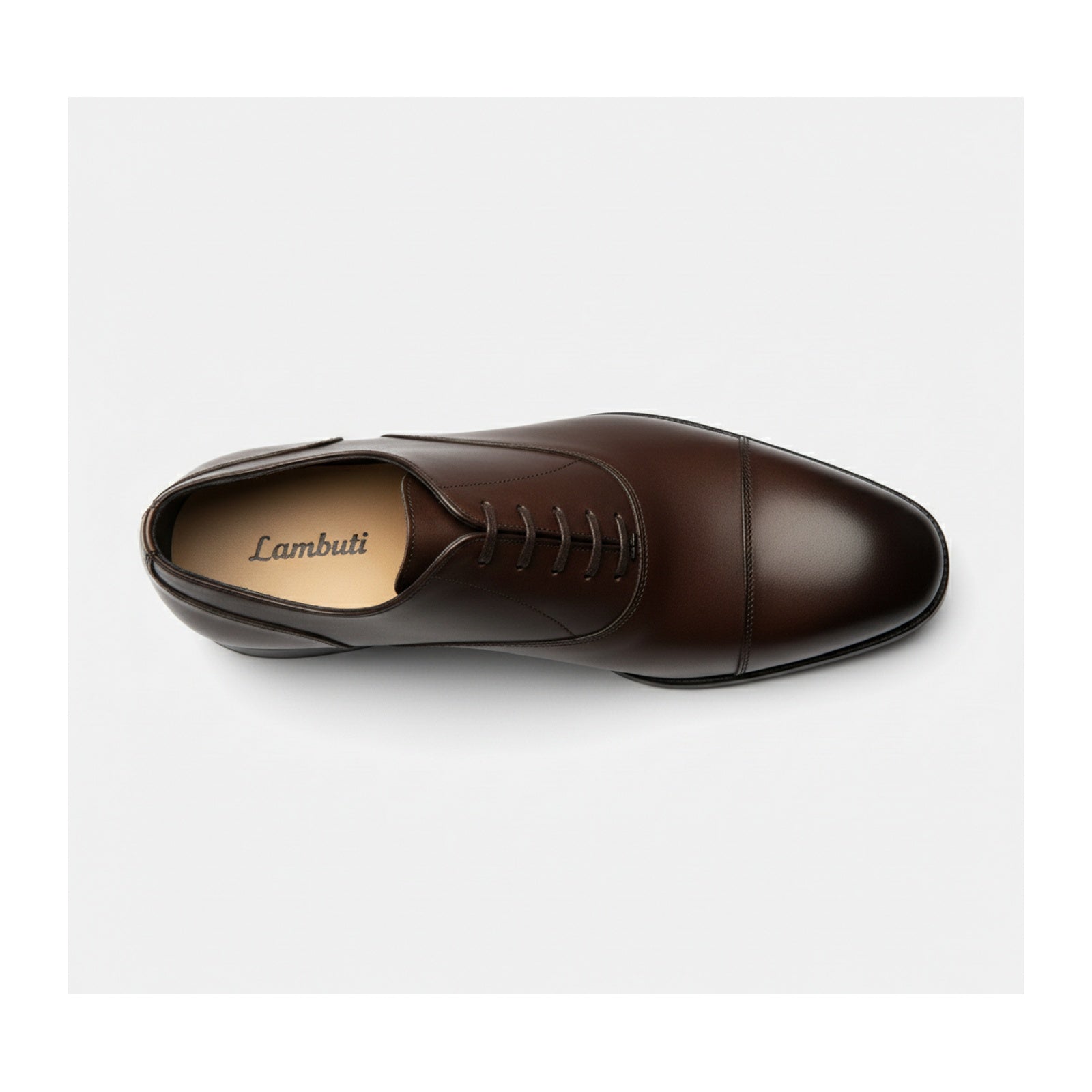 top-down-view - Men's Brown Leather Oxford Shoes
