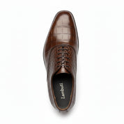 top-down-view - Men's Brown Leather Oxford Shoes