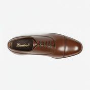 Men's Brown Leather Oxford Shoes - top-down-view