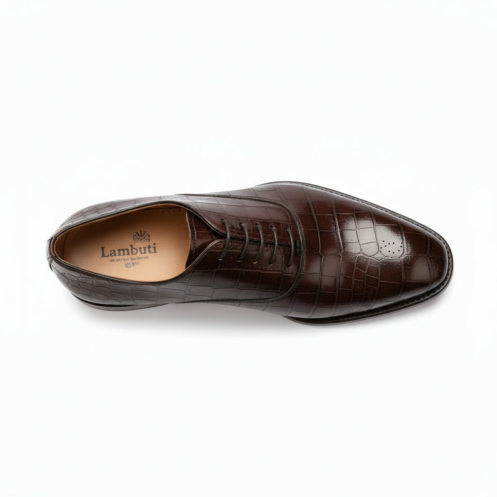 top-down-view - Men's Brown Leather Oxford Shoes