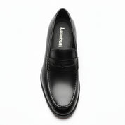 top-down-view - Men's Brown Leather Penny Loafer Shoes