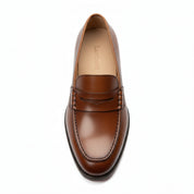 top-down-view - Men's Brown Leather Slip-on Dress Shoes