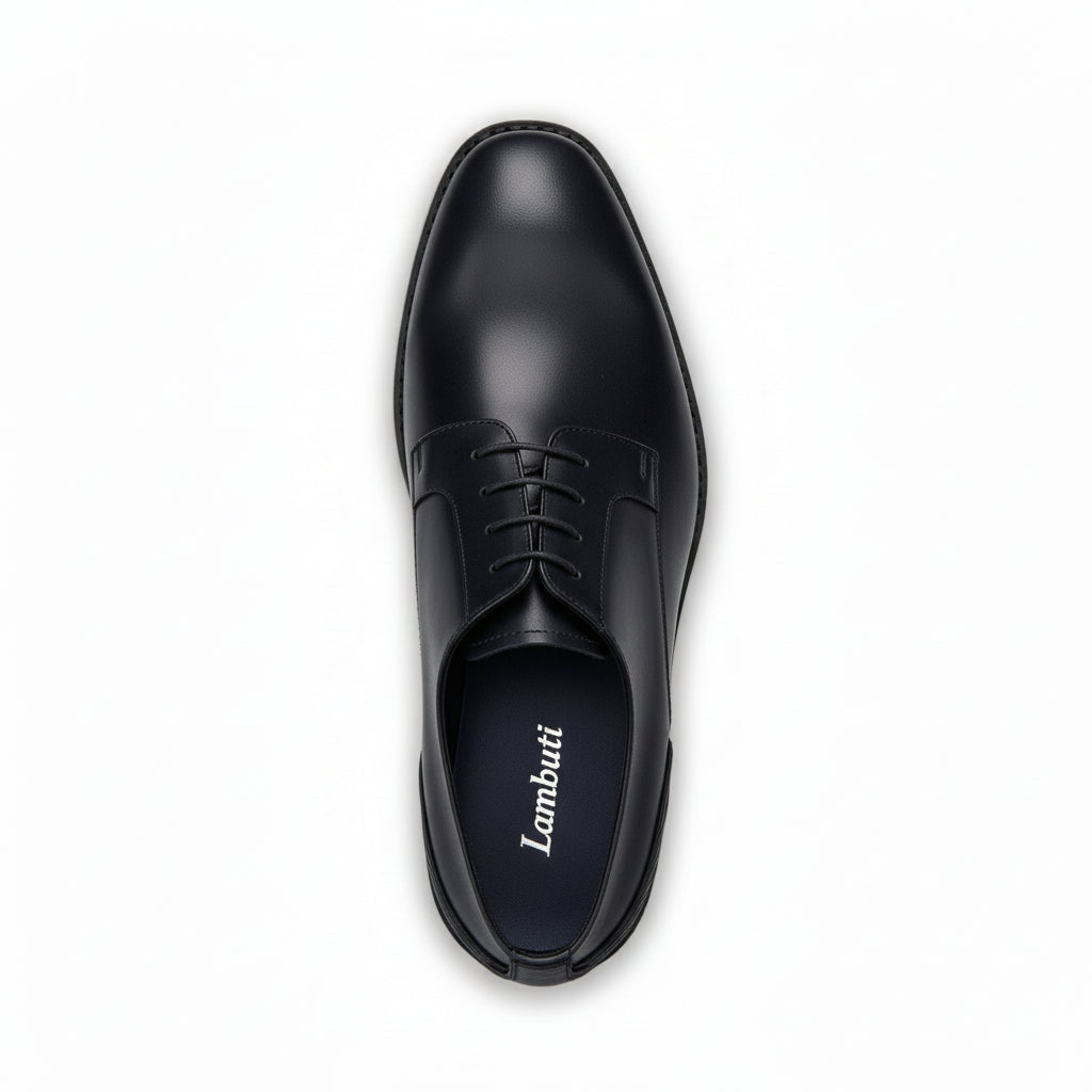 Men's Brown Leather Split Toe Lace Up Dress Shoes - top-down-view