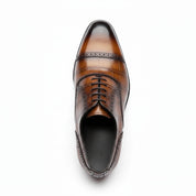 top-down-view - Men's Brown Leather Square Toe Dress Shoes