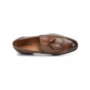 top-down-view - Men's Brown Leather Tassel Loafers