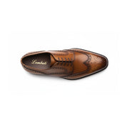 top-down-view - Men's Brown Leather Wingtip Brogue Dress Shoes