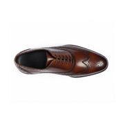 top-down-view - Men's Brown Leather Wingtip Brogue Dress Shoes