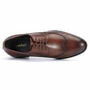 top-down-view - Men's Brown Leather Wingtip Brogue Shoes