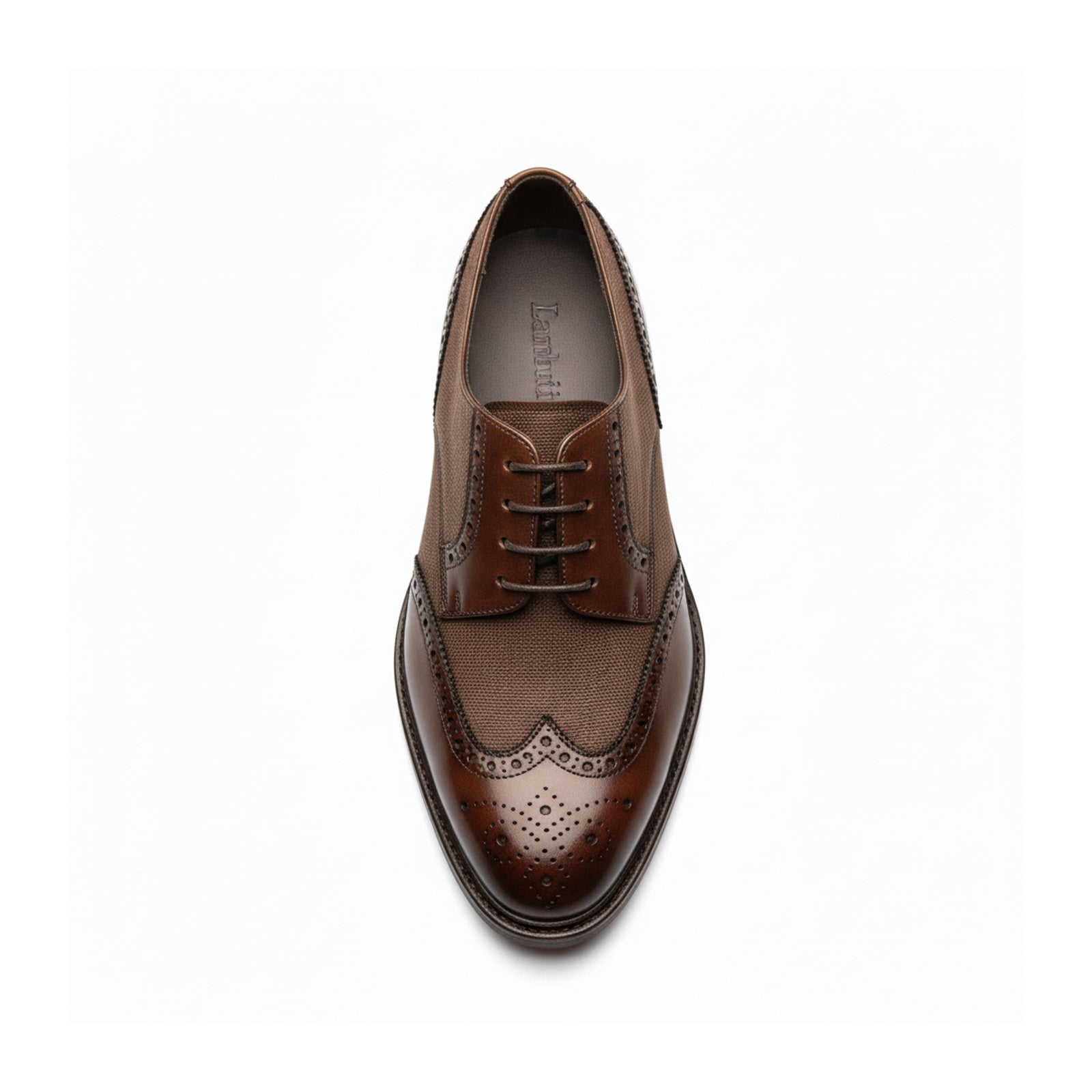 top-down-view - Men's Brown Leather Wingtip Brogues