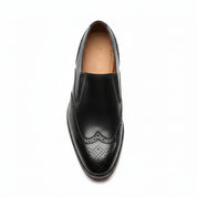 top-down-view - Men's Brown Leather Wingtip Loafers
