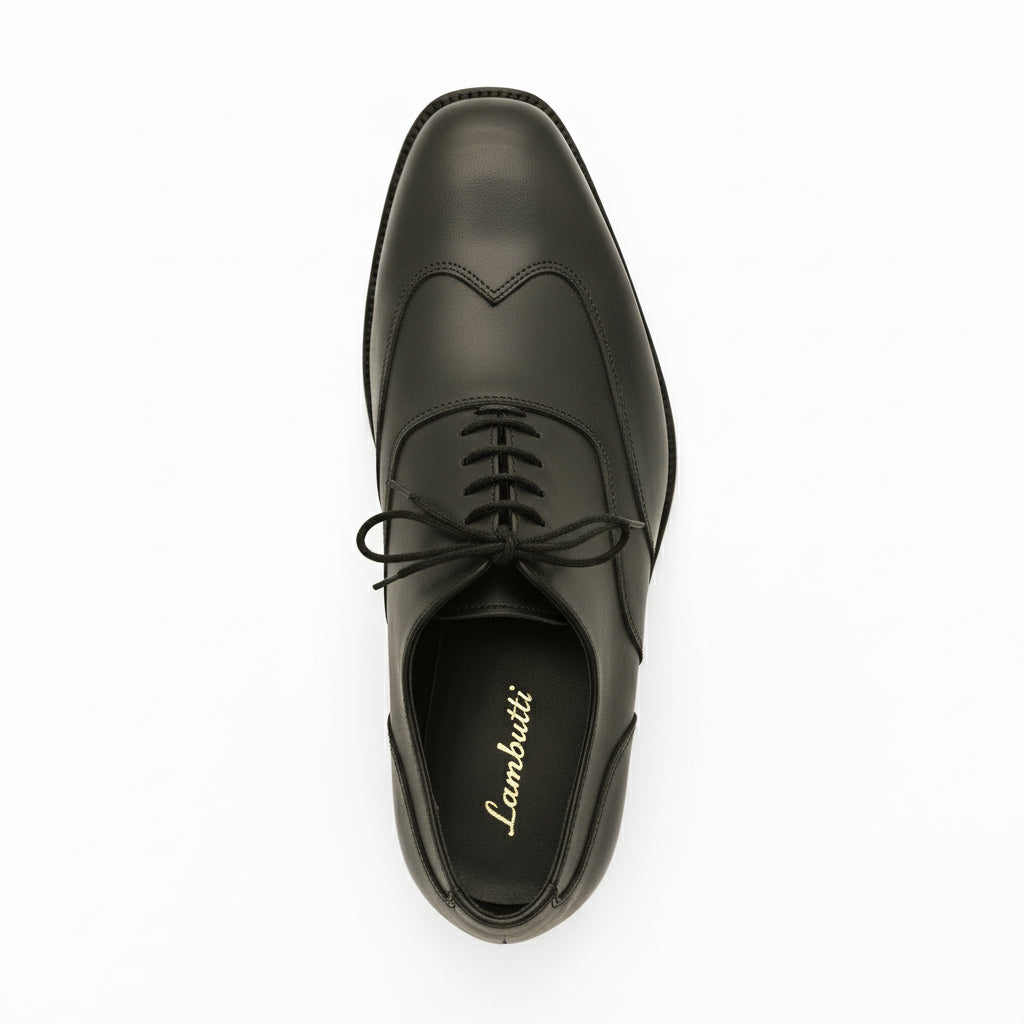 top-down-view - Men's Brown Leather Wingtip Oxford Shoes