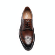 top-down-view - Men's Brown Leather Wingtip Oxfords