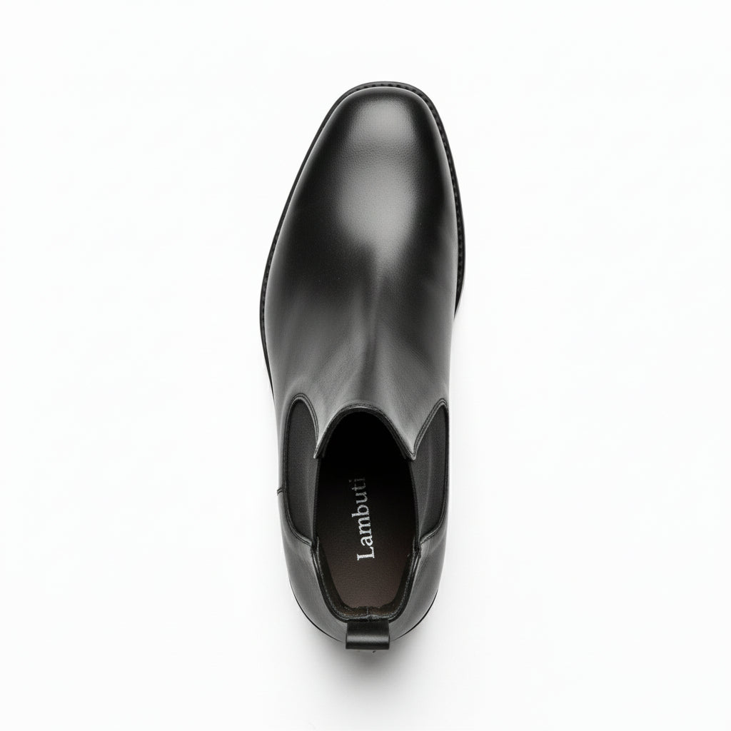 top-down-view - Men's Brown Leather Zip Boots