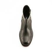top-down-view - Men's Brown Leather Zipper Ankle Boots
