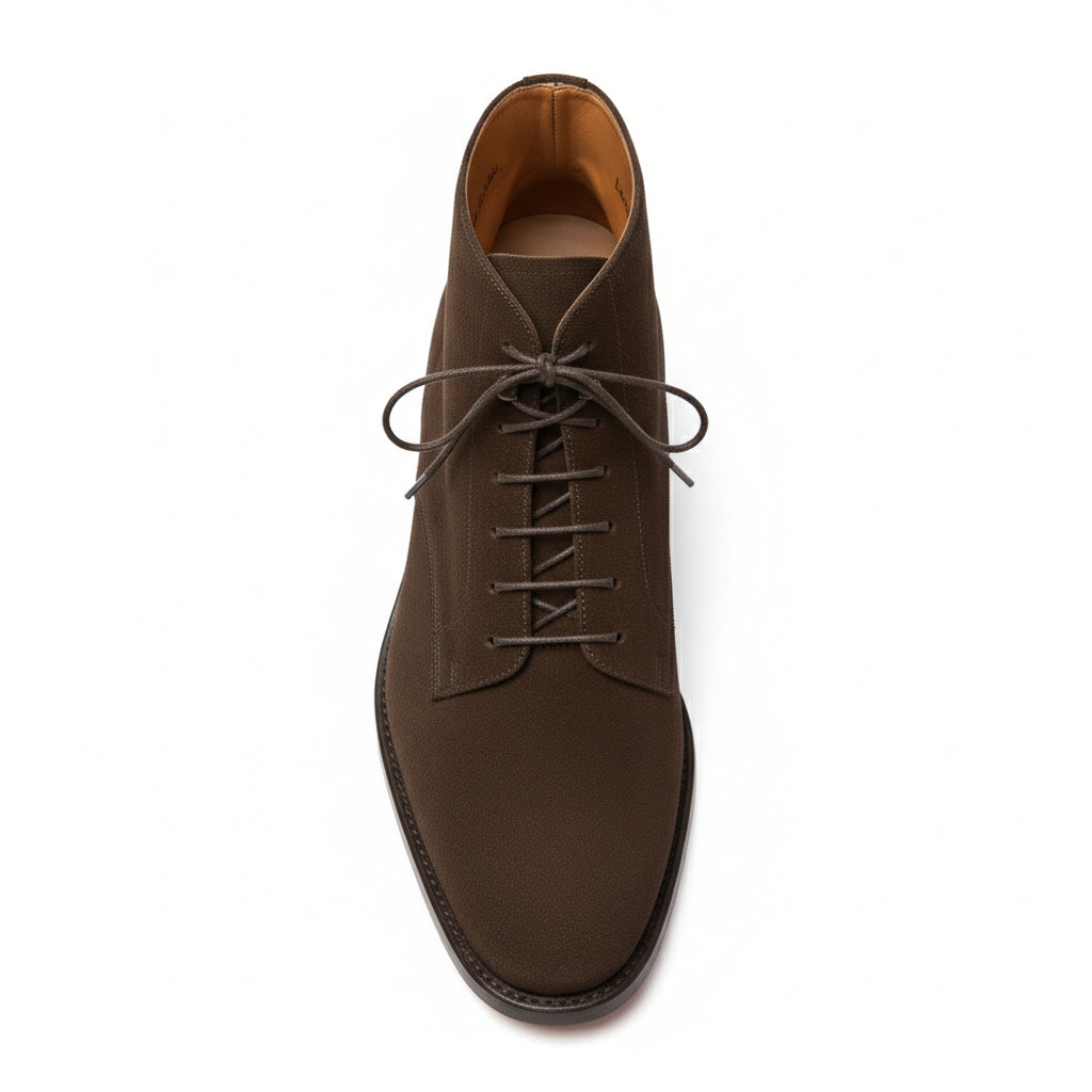 Men's Brown Suede Ankle Boots - top-down-view
