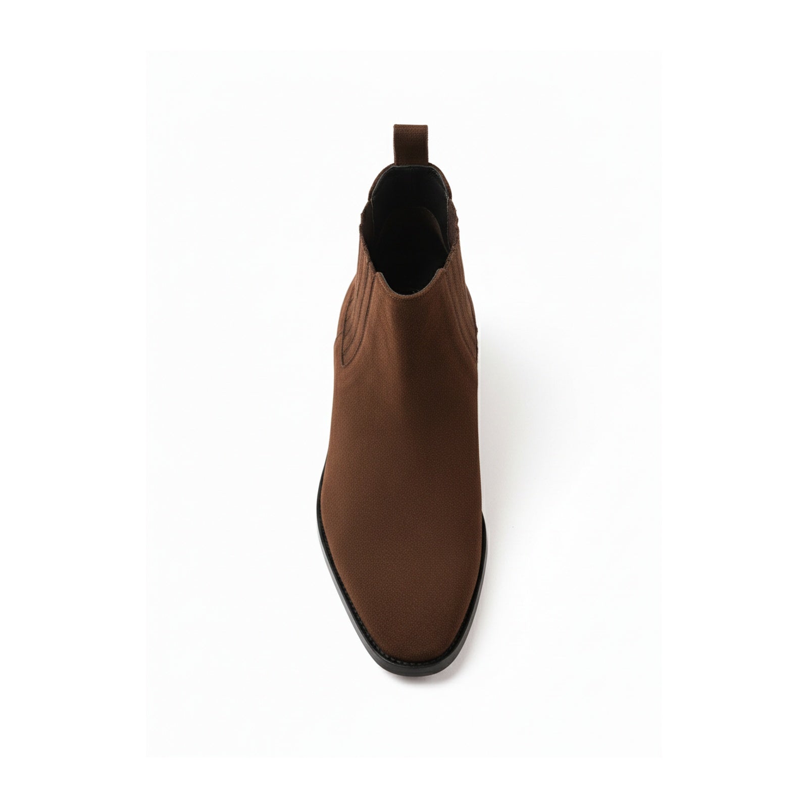 top-down-view - Men's Brown Suede Chelsea Ankle Boots with Leather Sole