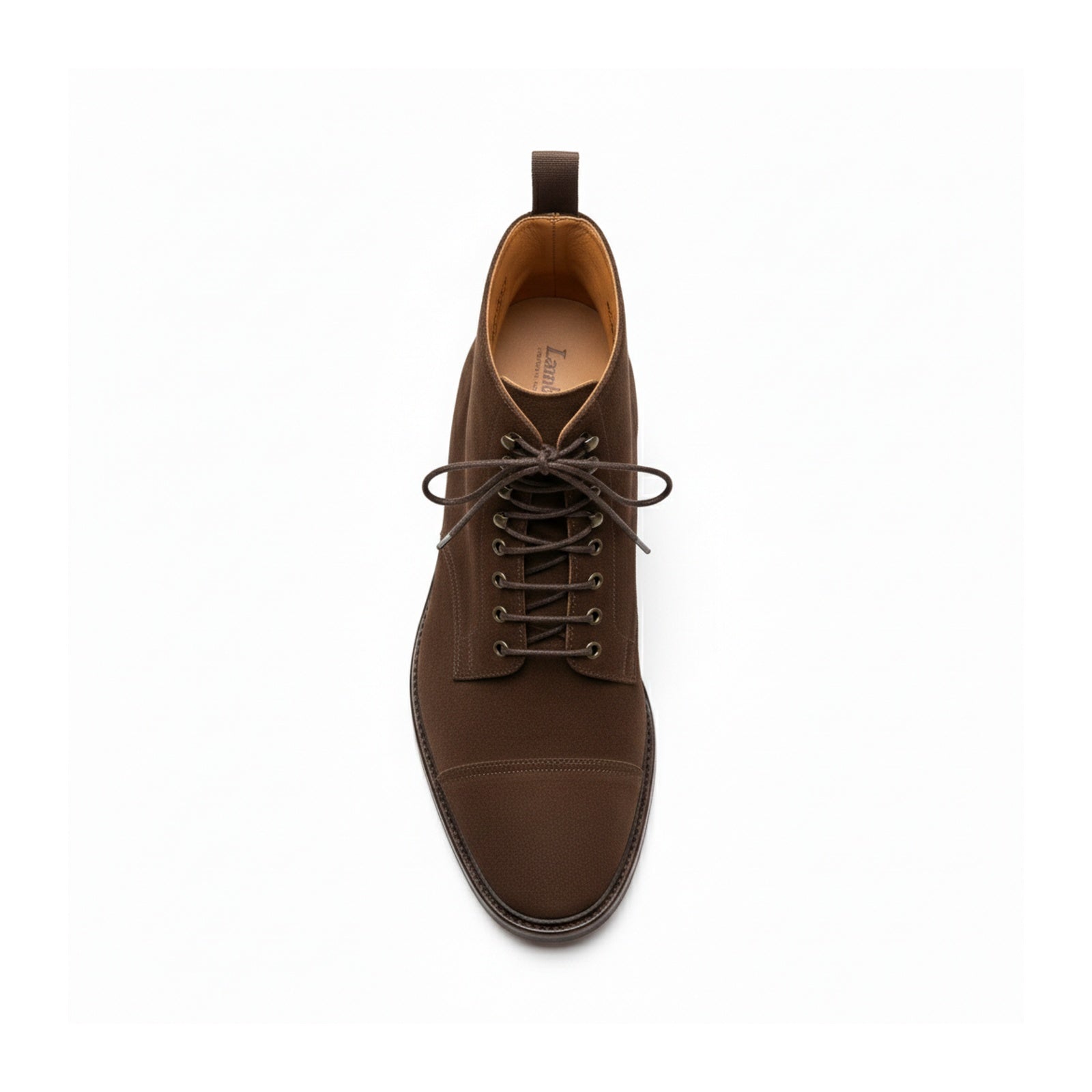 top-down-view - Men's Brown Suede Lace-Up Ankle Boots