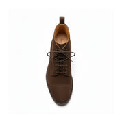 top-down-view - Men's Brown Suede Lace-Up Ankle Boots