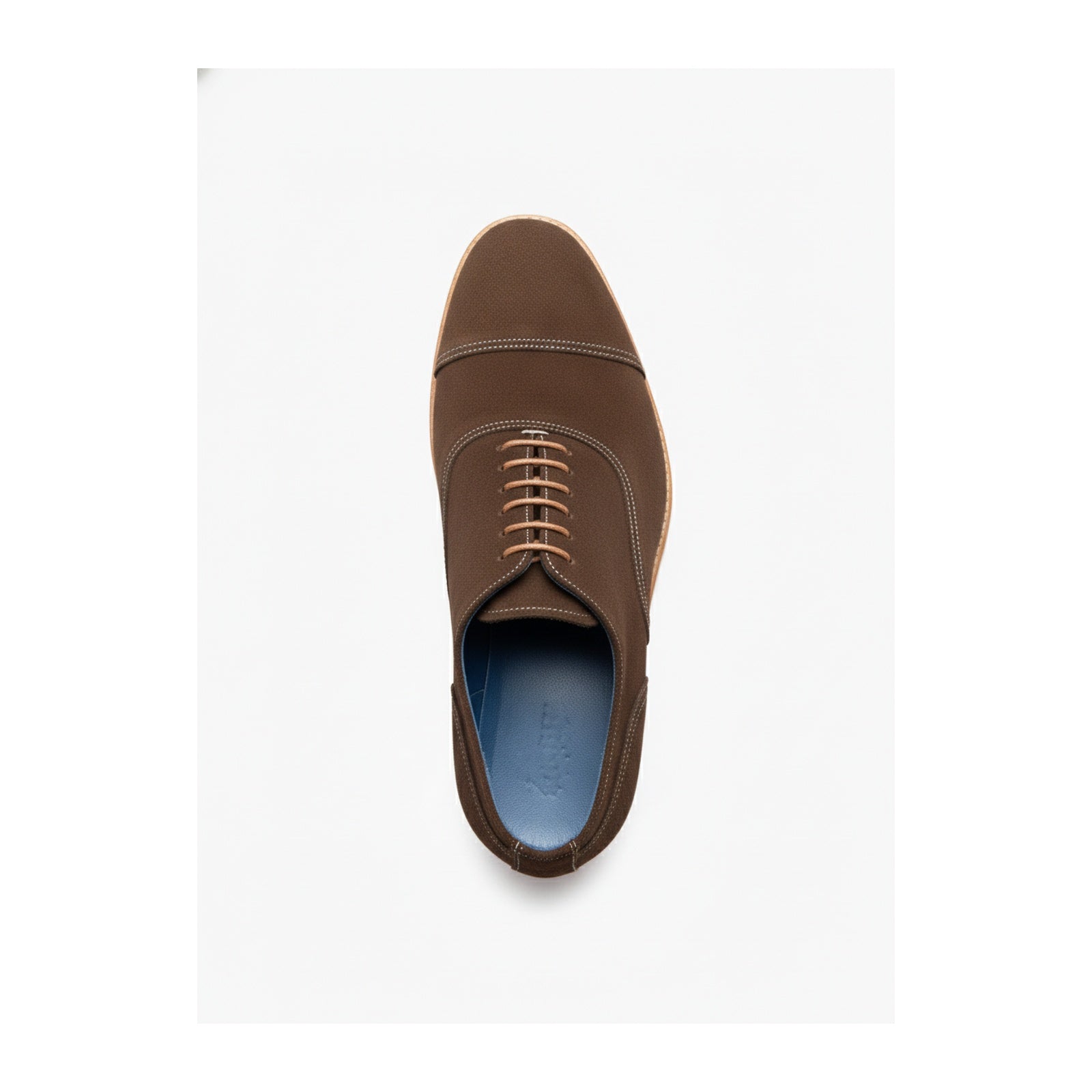 top-down-view - Men's Brown Suede Leather Dress Shoes