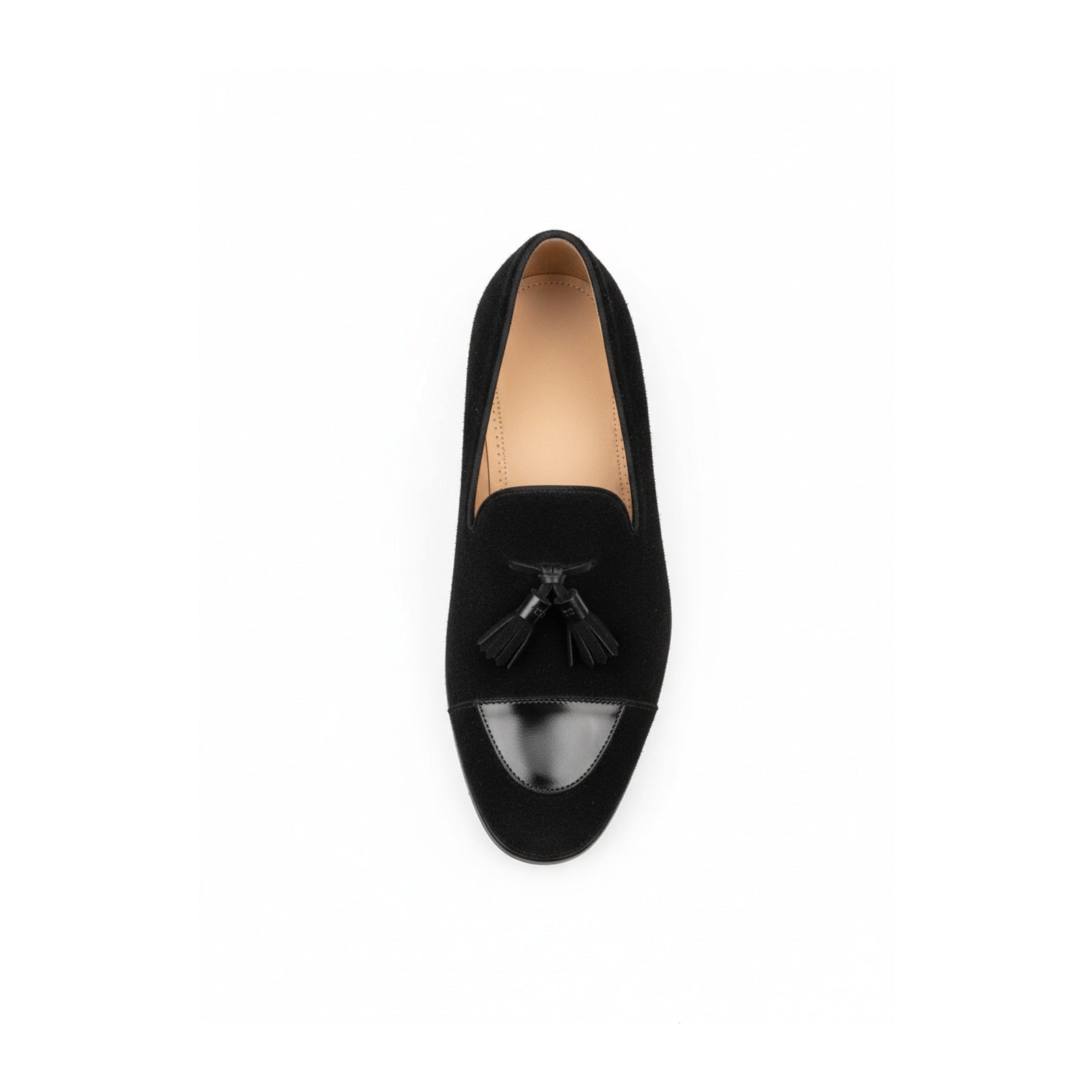 top-down-view - Men's Brown Suede Loafer Shoes