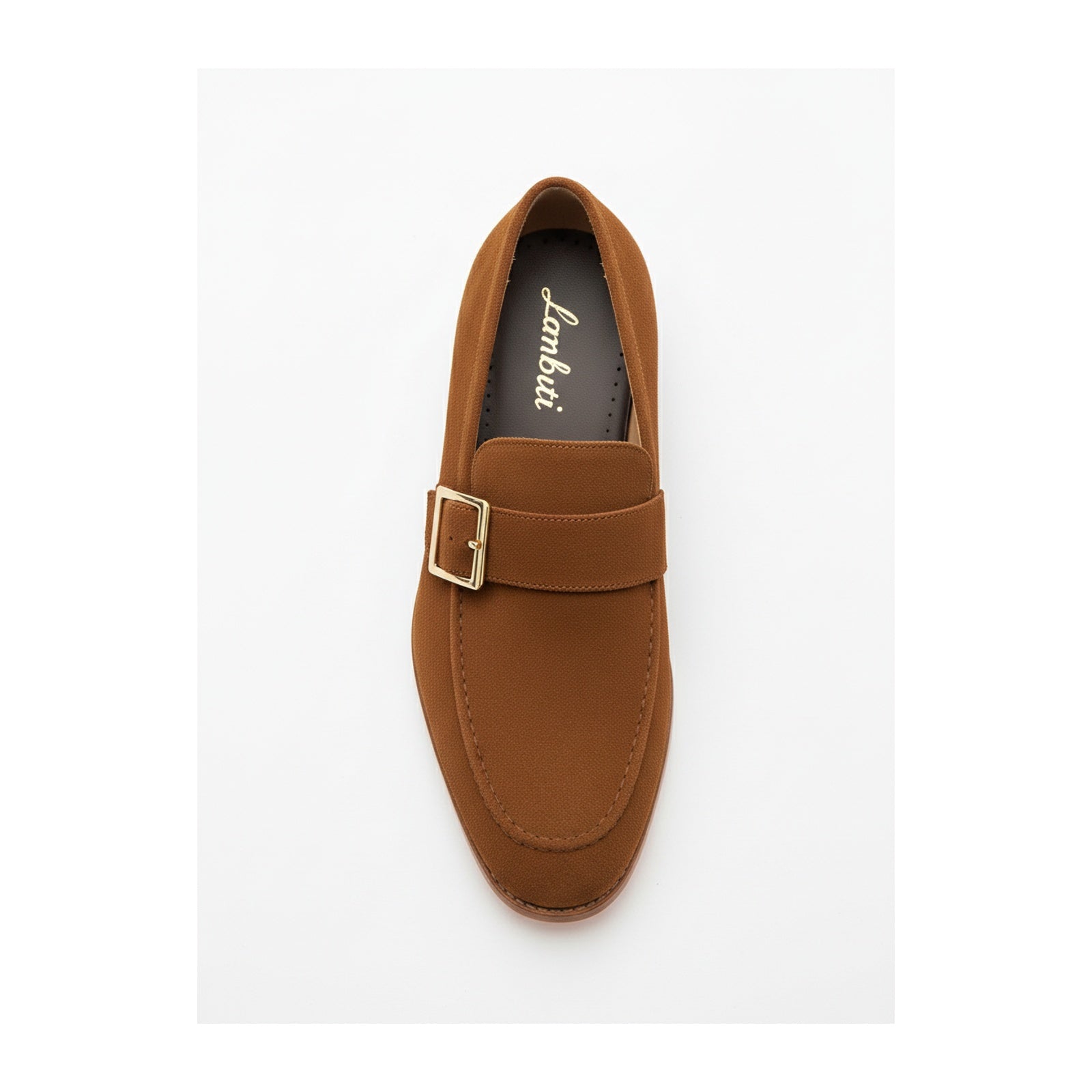 top-down-view - Men's Brown Suede Moccasin Dress Shoes