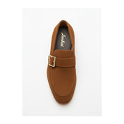 top-down-view - Men's Brown Suede Moccasin Dress Shoes