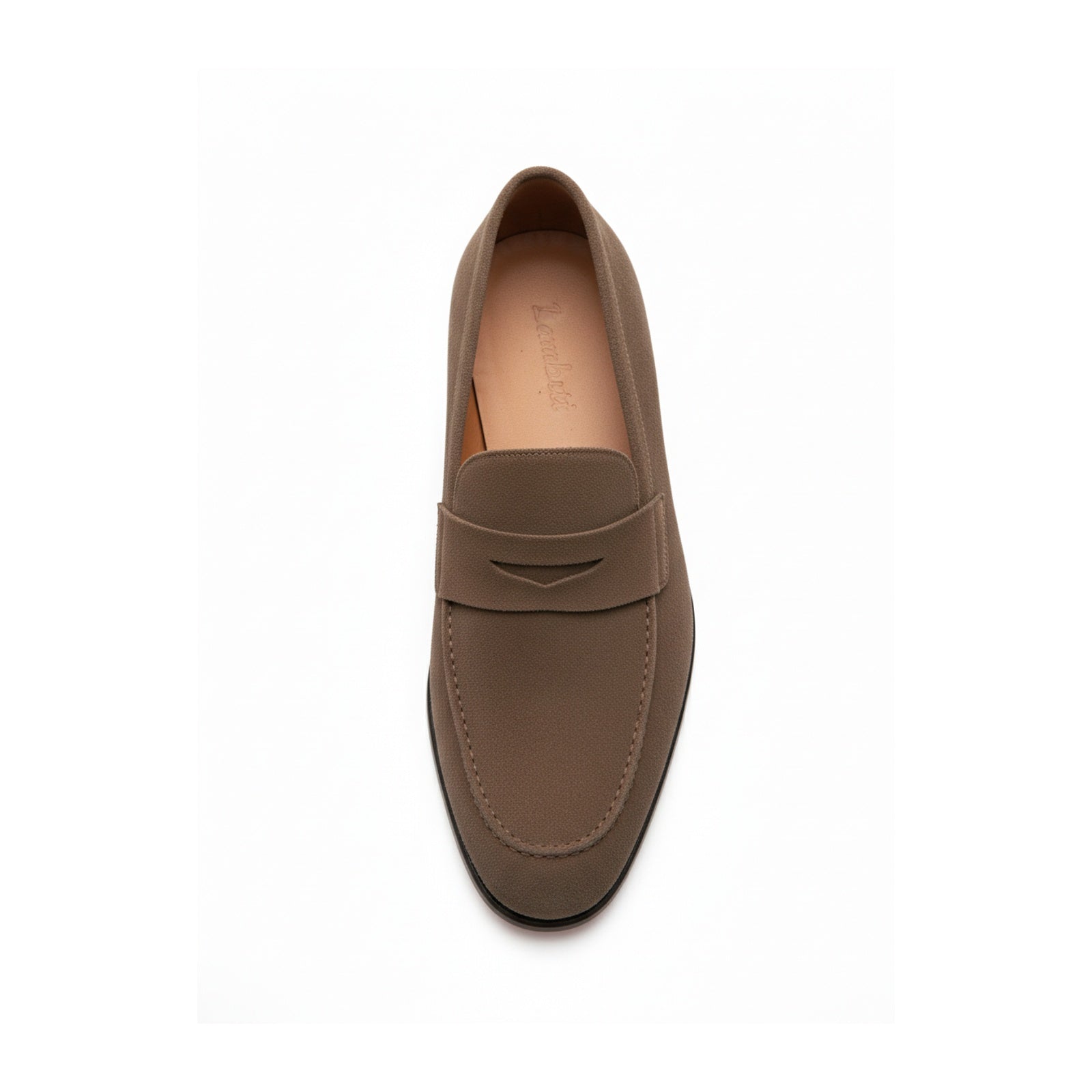 top-down-view - Men's Brown Suede Moccasin Dress Shoes